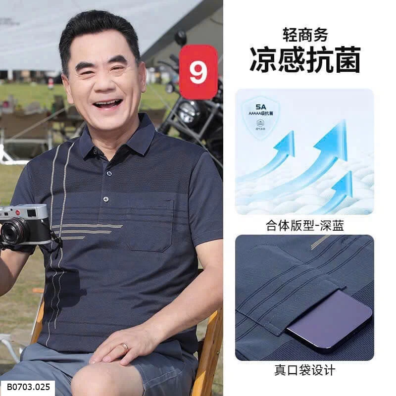   ÁO POLO TRUNG NIÊN NGẮN TAY   Sỉ 105k 