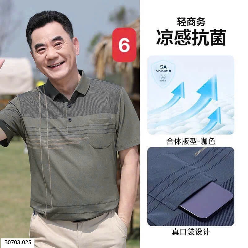   ÁO POLO TRUNG NIÊN NGẮN TAY   Sỉ 105k 