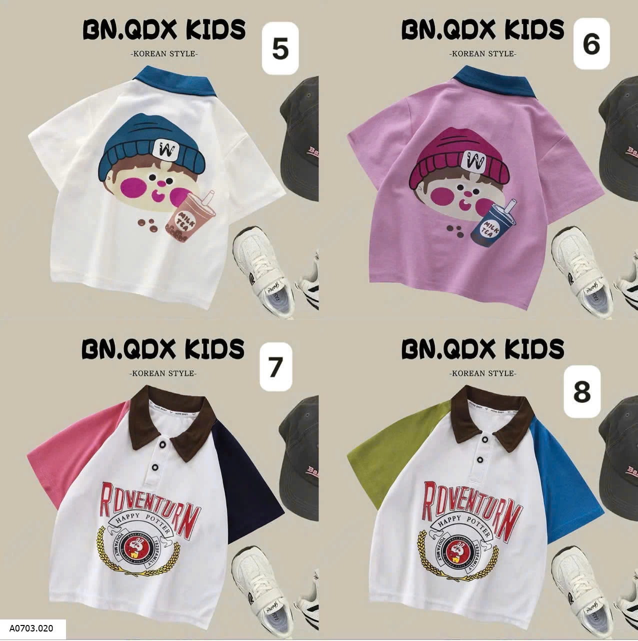 BST ÁO POLO TRẺ EM DỄ THƯƠNG  Sỉ  giá  80-120: 50K/1C 130-160 : 60K/1C