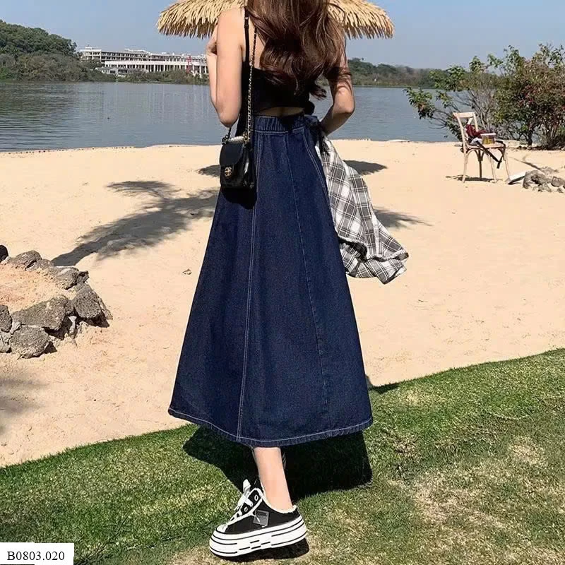 CHÂN VÁY JEAN DÁNG DÀI XOÈ Sỉ 106k