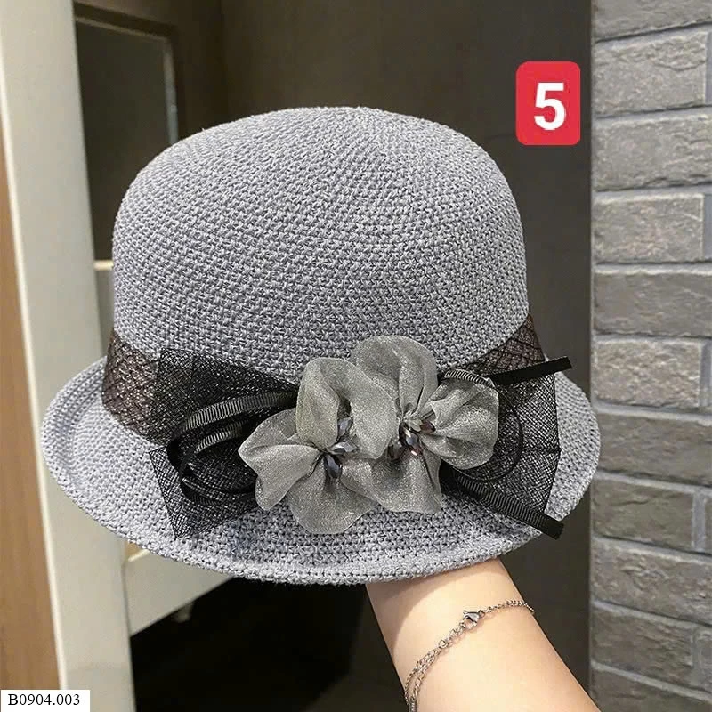 MŨ VÀNH TRÒN ĐÍNH HOA CHO NỮ   Sỉ 72k