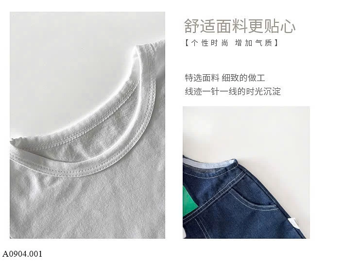 SET ÁO PHÔNG MIX YẾM DENIM BT    Sỉ 144k
