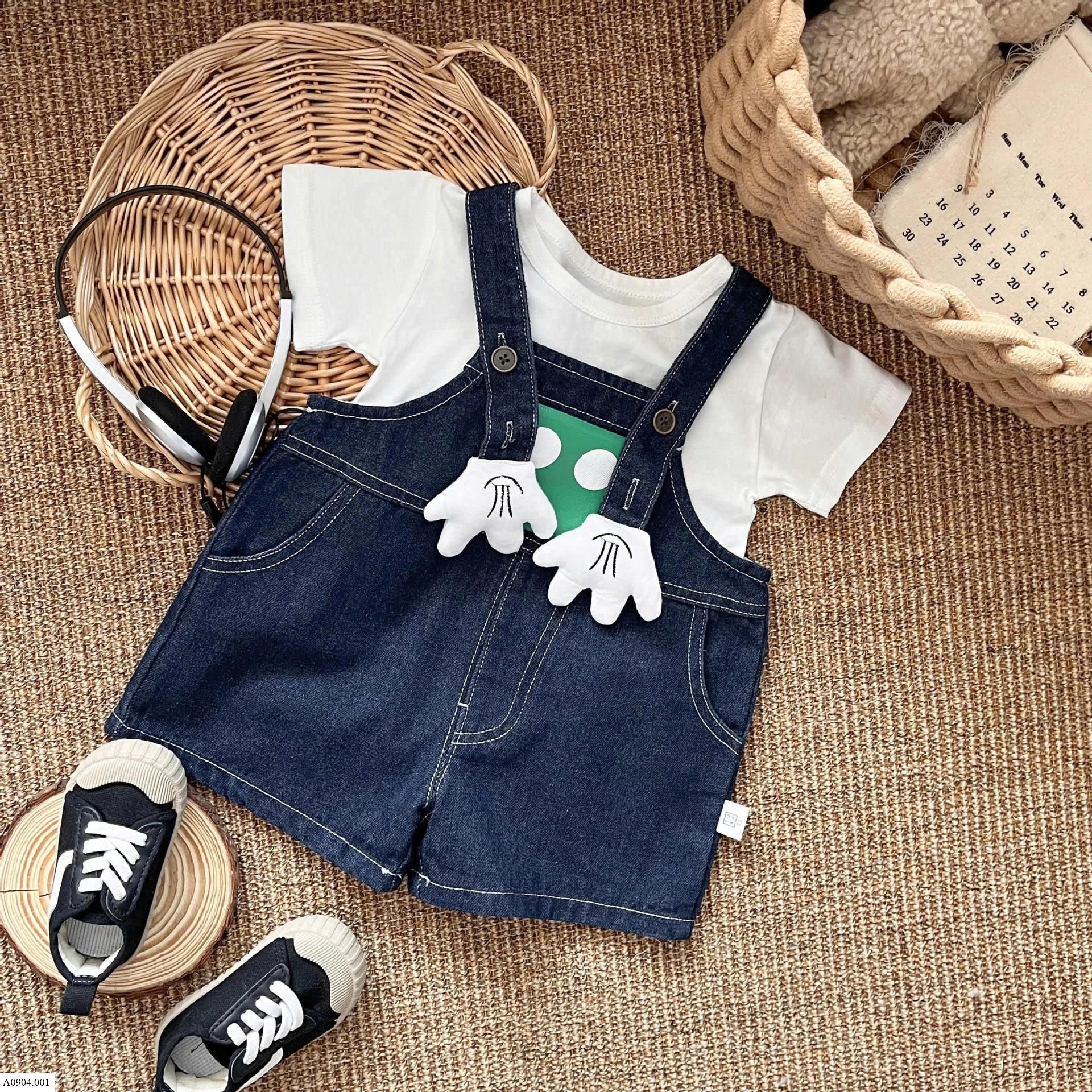 SET ÁO PHÔNG MIX YẾM DENIM BT    Sỉ 144k