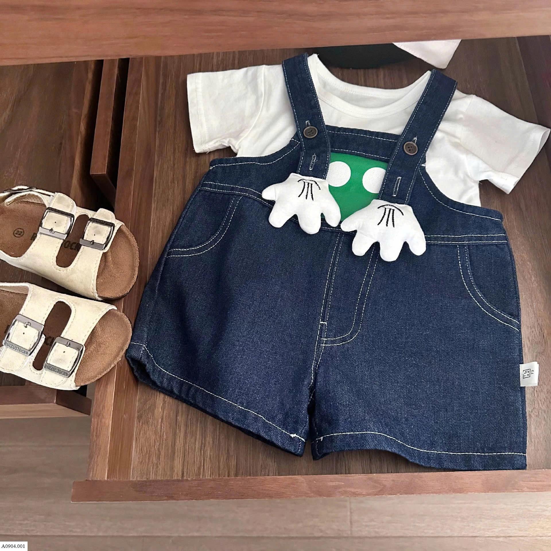 SET ÁO PHÔNG MIX YẾM DENIM BT    Sỉ 144k