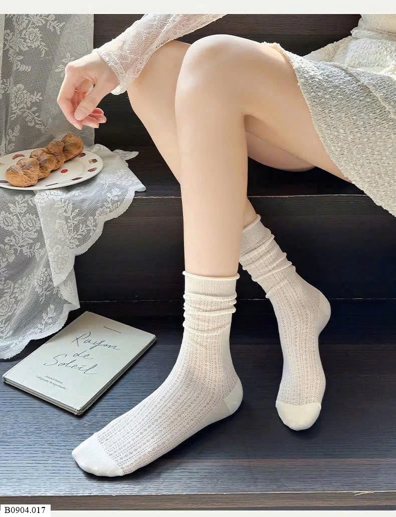 SET 5 ĐÔI TẤT REN NỮ QCCC   Sỉ 44k/1 set 5 đôi mix mẫu