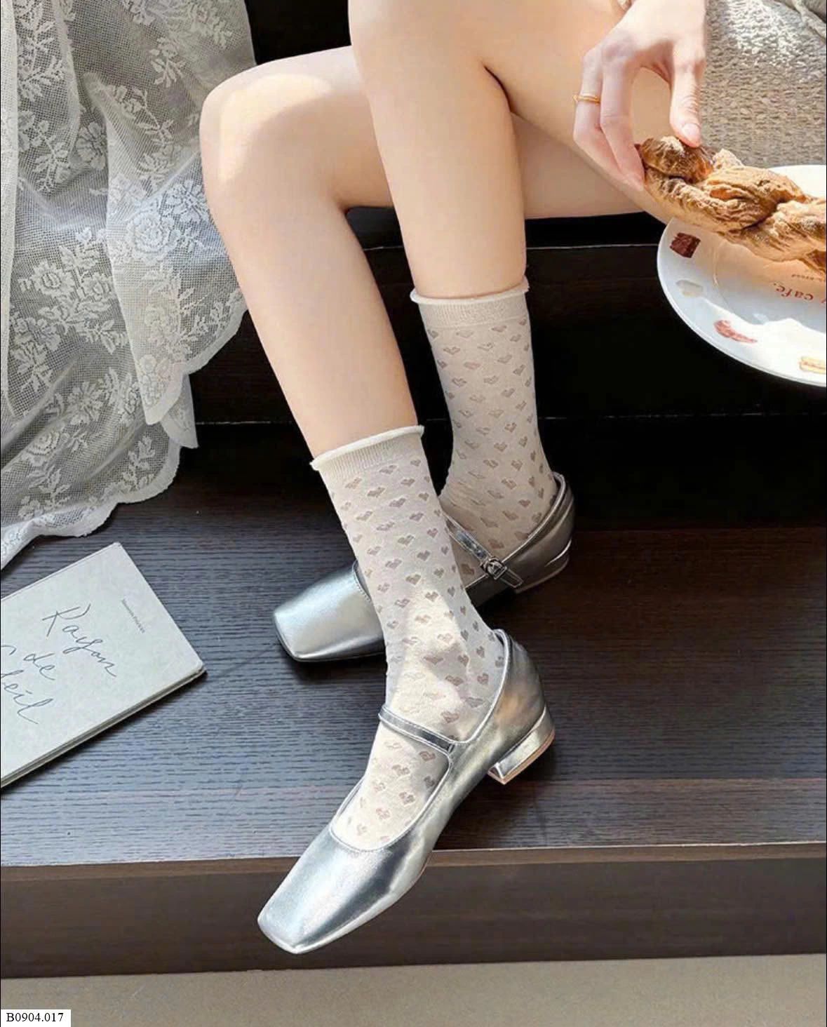 SET 5 ĐÔI TẤT REN NỮ QCCC   Sỉ 44k/1 set 5 đôi mix mẫu