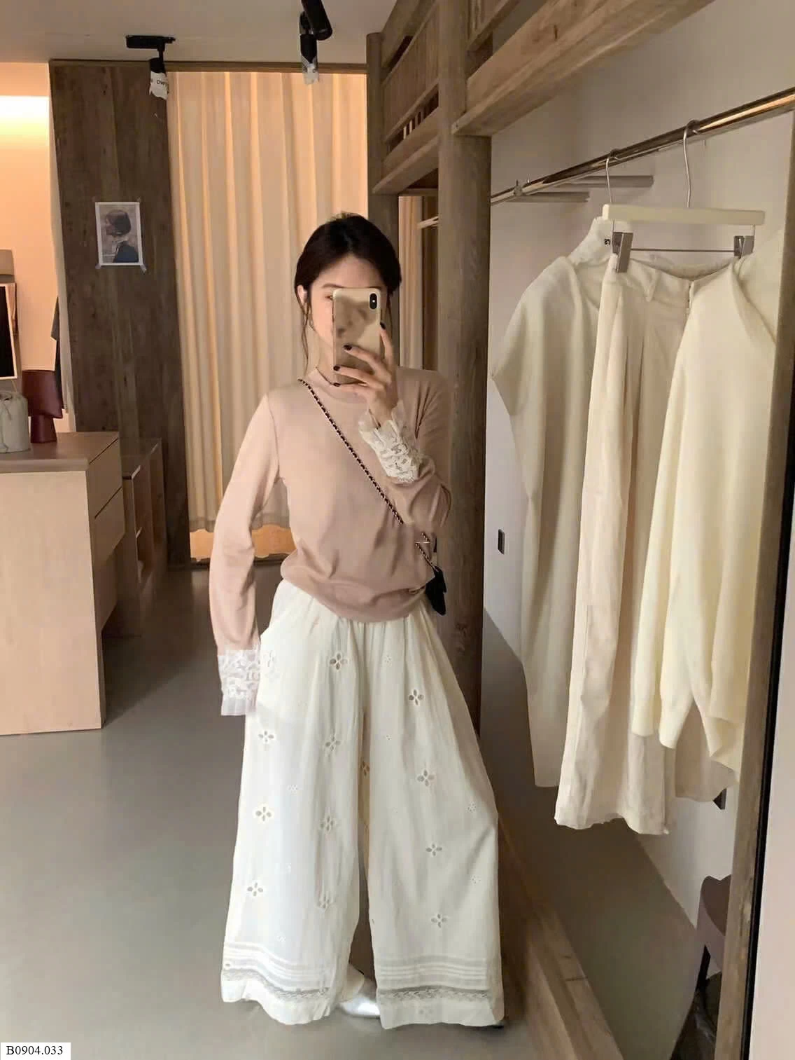 QUẦN ỐNG RỘNG HOA PHỐI REN  Sỉ  232k
