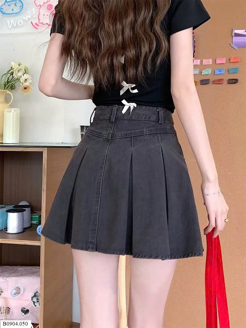 VÁY DENIM XẾP LY NỮ  Sỉ 129k