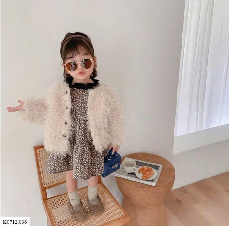 ÁO KHOÁC LÔNG SÀNH ĐIỆU BÉ GÁI SỈ  sz 80-100: 172K, sz 110-140:192K