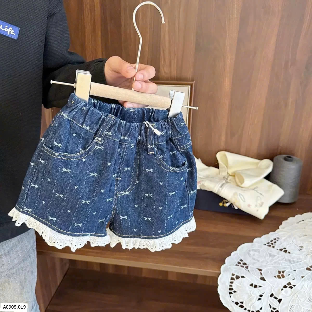 QUẦN SHORT VIỀN REN CHO BÉ GÁI   Sỉ 110k