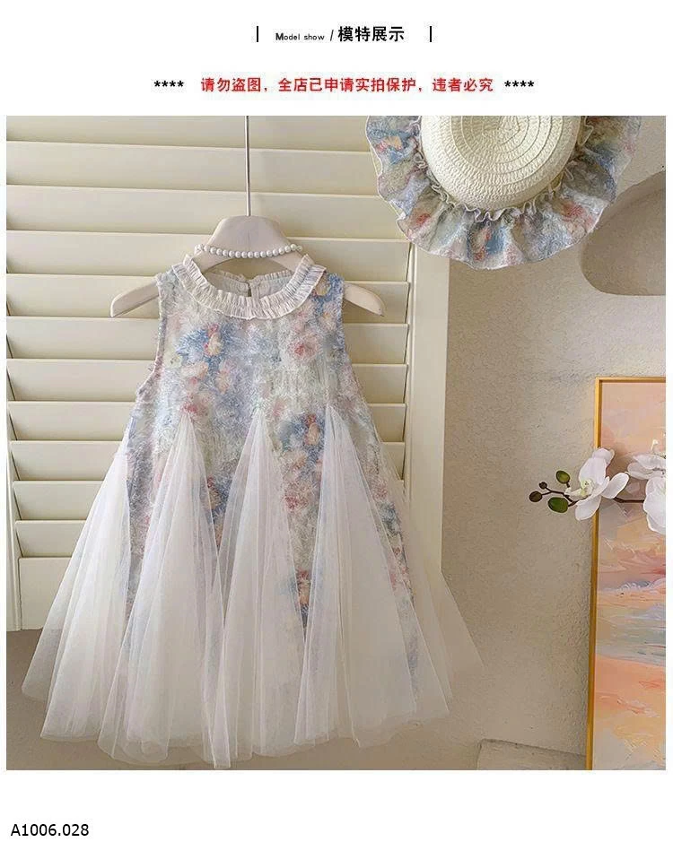  VÁY SÁT NÁCH  HOA PHỐI REN   Sỉ 132k