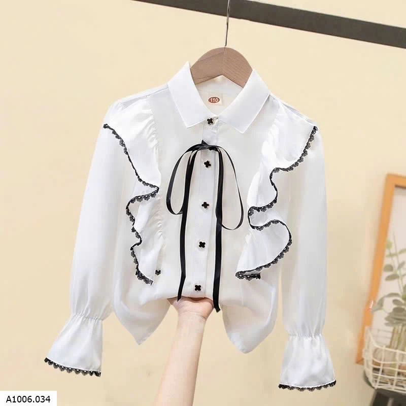 ÁO SƠ MI TRẮNG  BÉ GÁI   Sỉ dài #115k cộc #102k
