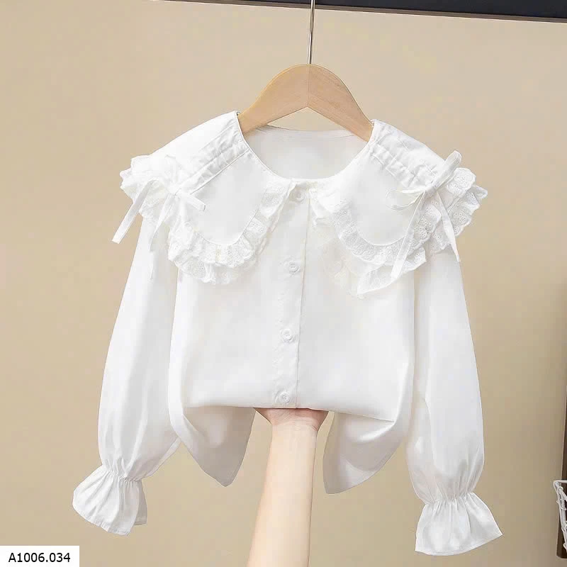 ÁO SƠ MI TRẮNG  BÉ GÁI   Sỉ dài #115k cộc #102k