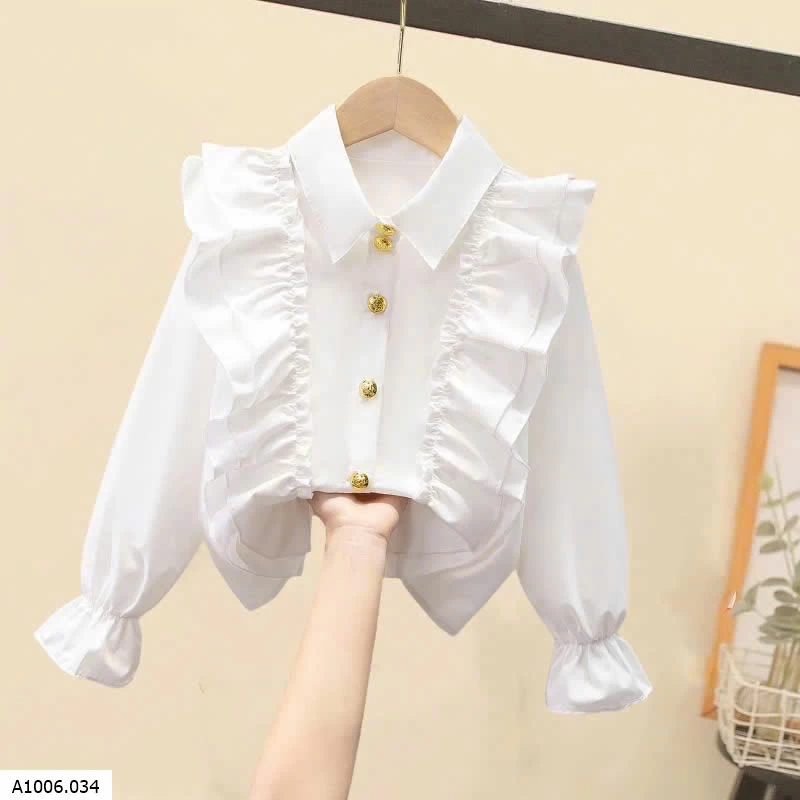 ÁO SƠ MI TRẮNG  BÉ GÁI   Sỉ dài #115k cộc #102k