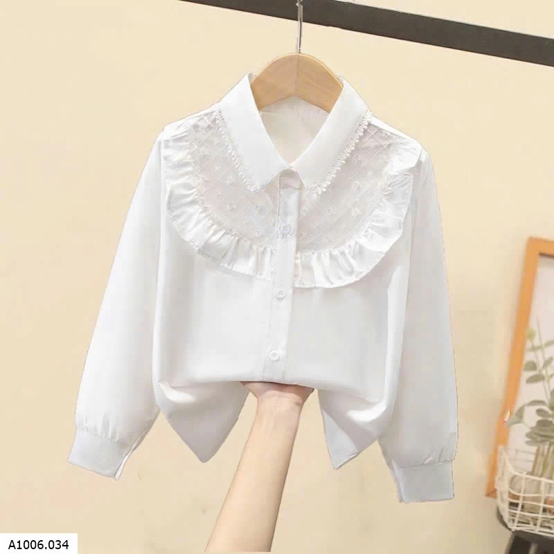 ÁO SƠ MI TRẮNG  BÉ GÁI   Sỉ dài #115k cộc #102k