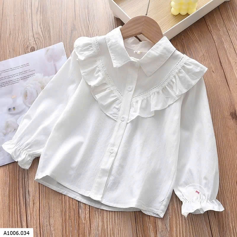 ÁO SƠ MI TRẮNG  BÉ GÁI   Sỉ dài #115k cộc #102k