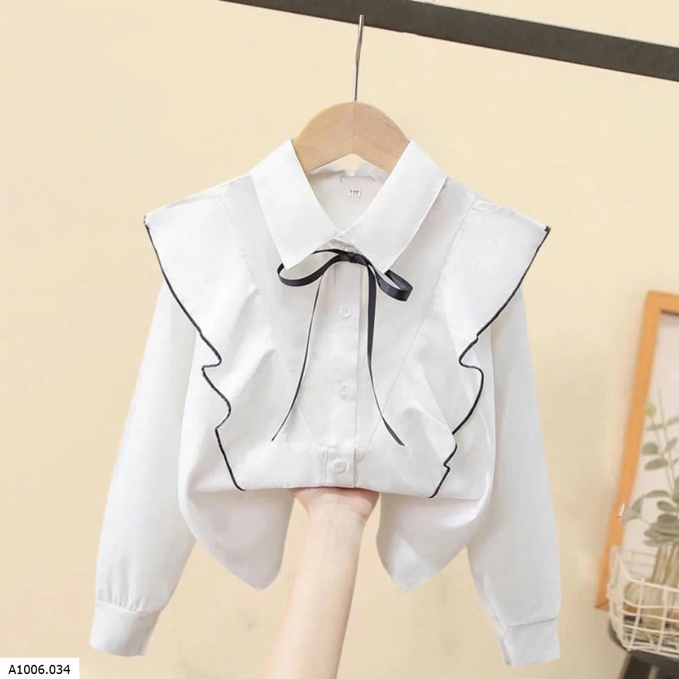 ÁO SƠ MI TRẮNG  BÉ GÁI   Sỉ dài #115k cộc #102k