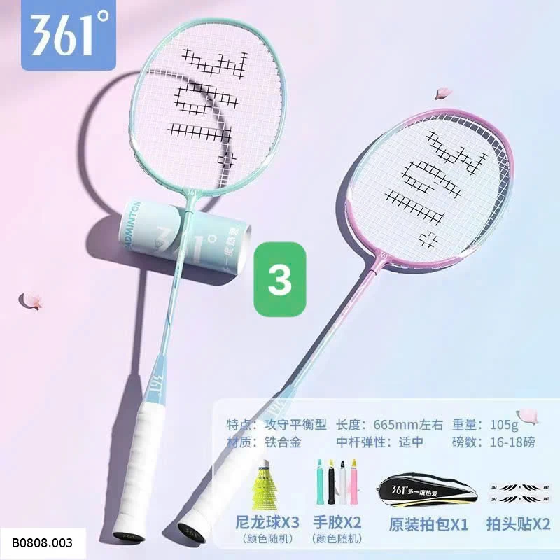 SET VỢT CẦU LÔNG 361   Sỉ  giá 170k/set