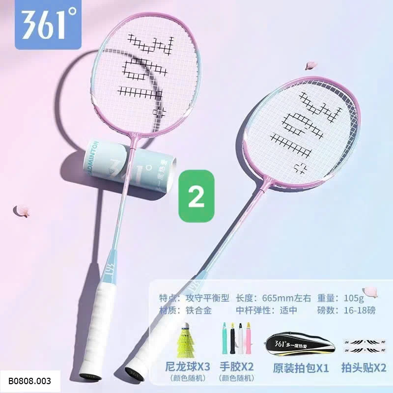 SET VỢT CẦU LÔNG 361   Sỉ  giá 170k/set
