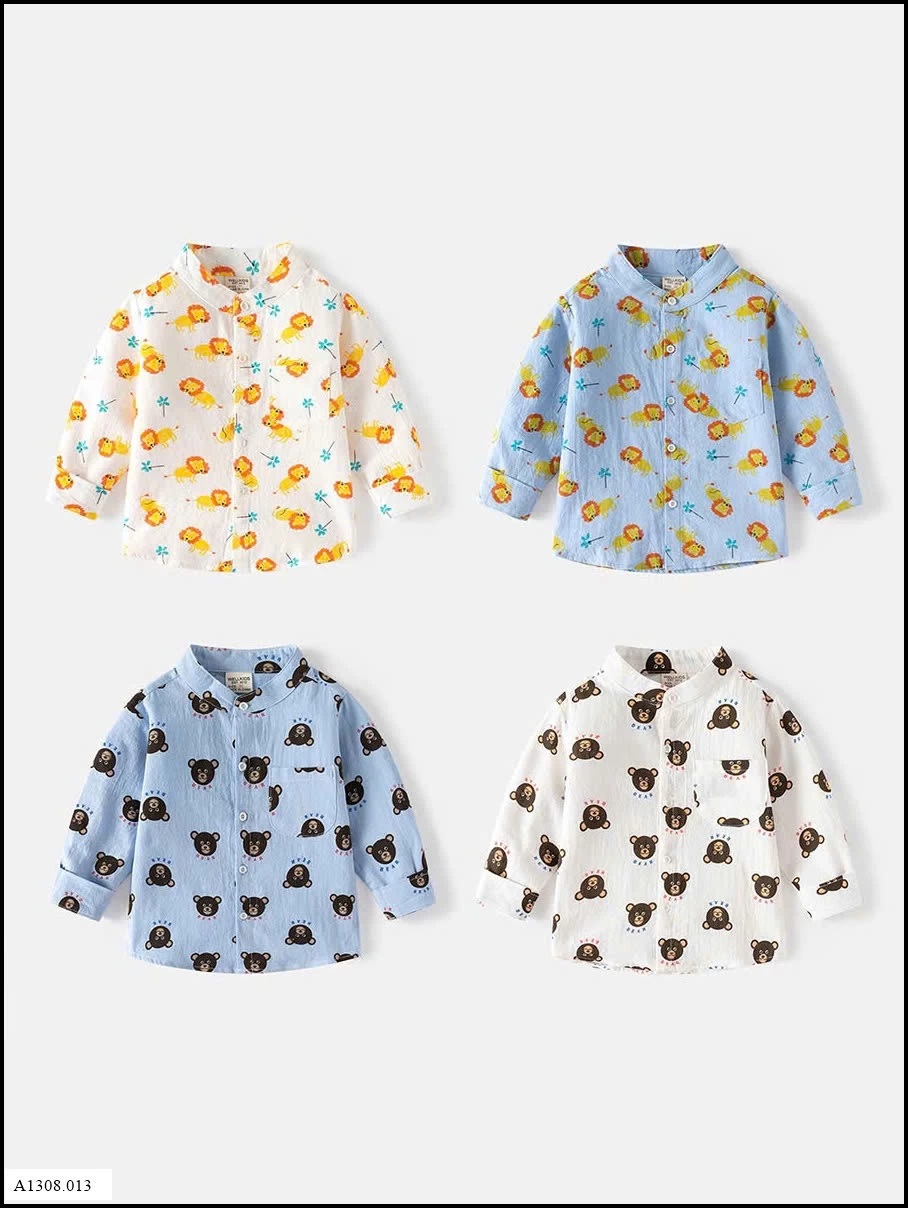 SƠ MI ĐỘNG VẬT  WELLKIDS   Giá sỉ 83k