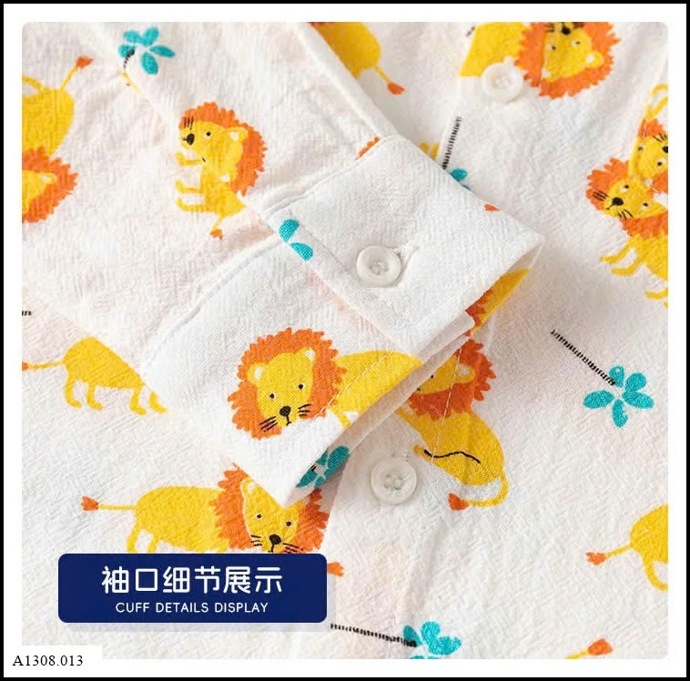 SƠ MI ĐỘNG VẬT  WELLKIDS   Giá sỉ 83k