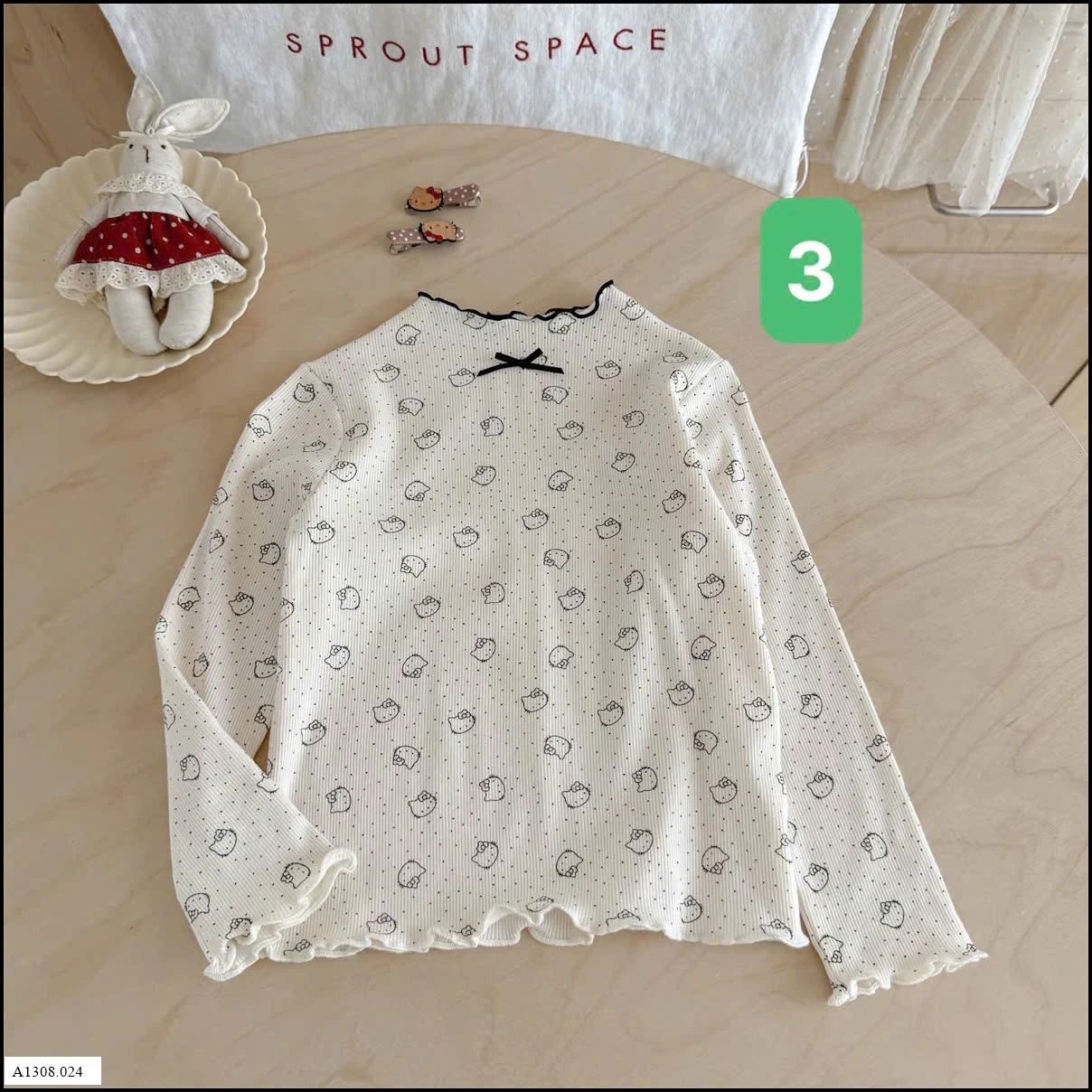ÁO DÀI TAY CHẤM BI NINGLI BG   Giá sỉ 80k