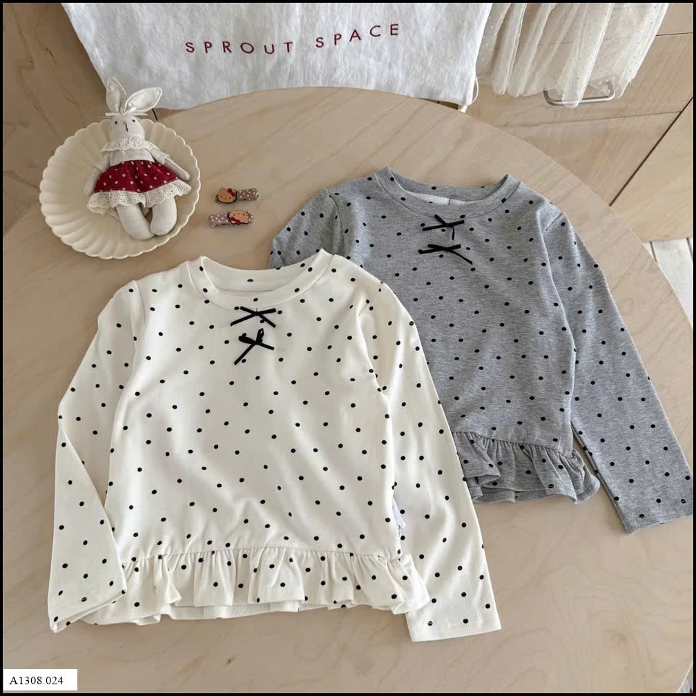 ÁO DÀI TAY CHẤM BI NINGLI BG   Giá sỉ 80k