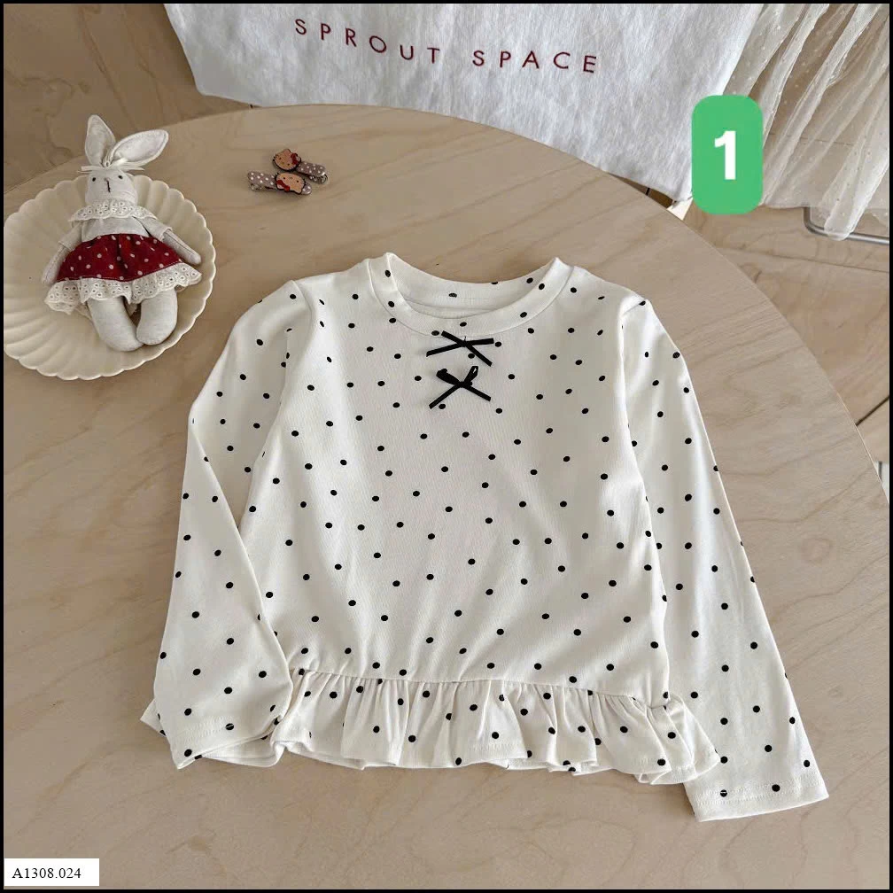 ÁO DÀI TAY CHẤM BI NINGLI BG   Giá sỉ 80k