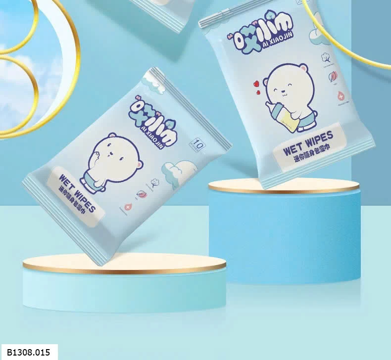 KHĂN GIẤY ƯỚT MINI BỎ TÚI   Giá sỉ giá 68k/set 3 túi