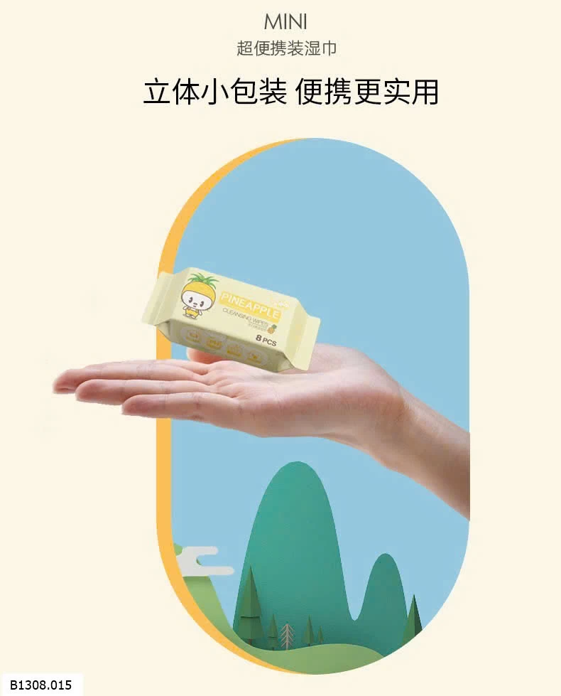 KHĂN GIẤY ƯỚT MINI BỎ TÚI   Giá sỉ giá 68k/set 3 túi