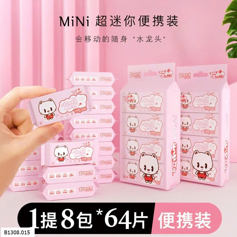 KHĂN GIẤY ƯỚT MINI BỎ TÚI   Giá sỉ giá 68k/set 3 túi