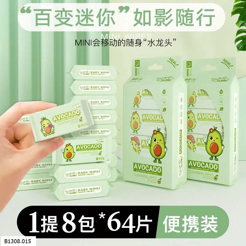 KHĂN GIẤY ƯỚT MINI BỎ TÚI   Giá sỉ giá 68k/set 3 túi