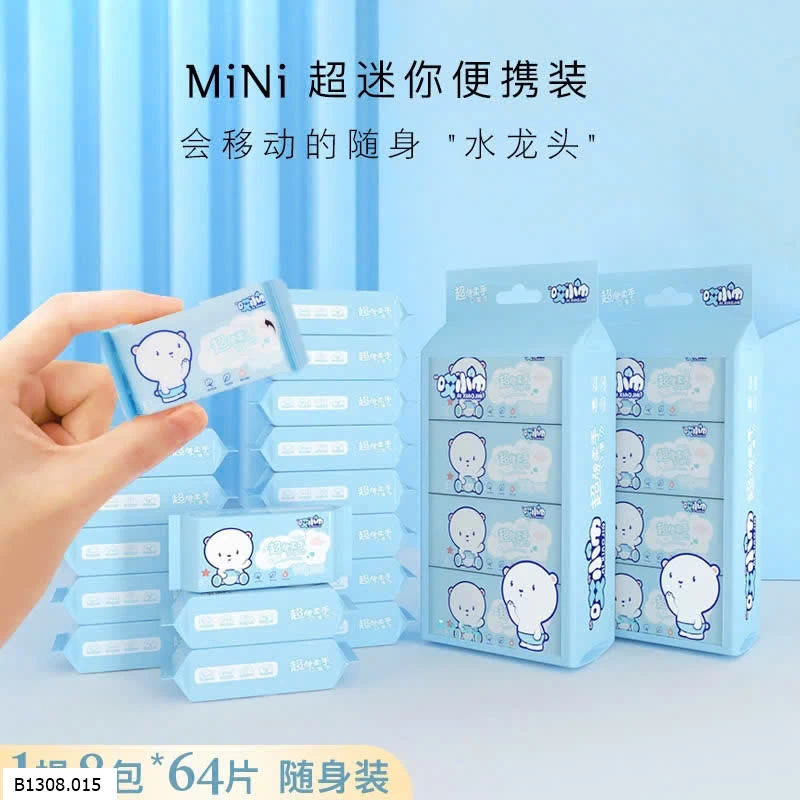 KHĂN GIẤY ƯỚT MINI BỎ TÚI   Giá sỉ giá 68k/set 3 túi