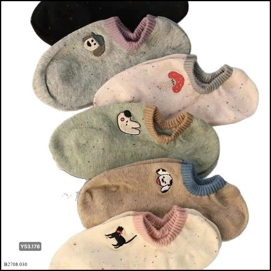 COMBO 20 TẤT LƯỜI CỔ NGẮN   Giá sỉ 100k/set 20 đôi mix