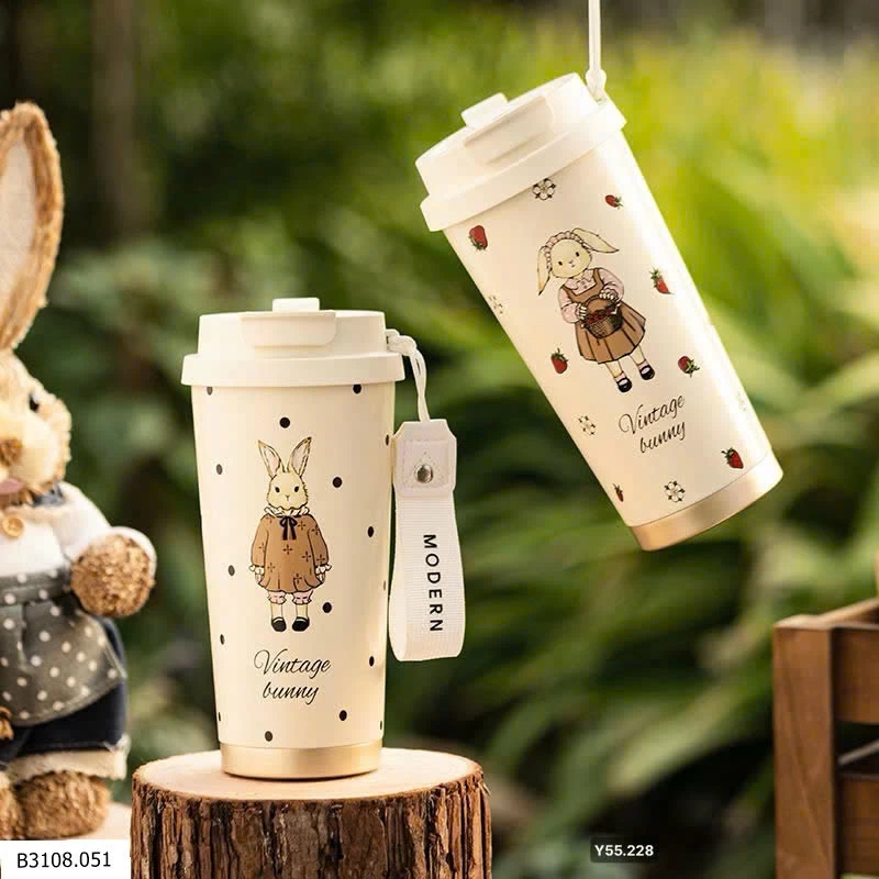 CỐC GIỮ NHIỆT VINTAGE BUNNY   Giá sỉ 105k