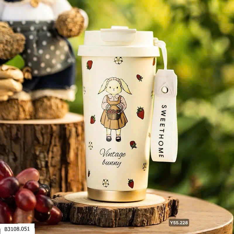 CỐC GIỮ NHIỆT VINTAGE BUNNY   Giá sỉ 105k