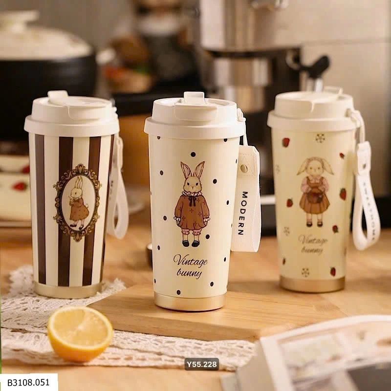 CỐC GIỮ NHIỆT VINTAGE BUNNY   Giá sỉ 105k