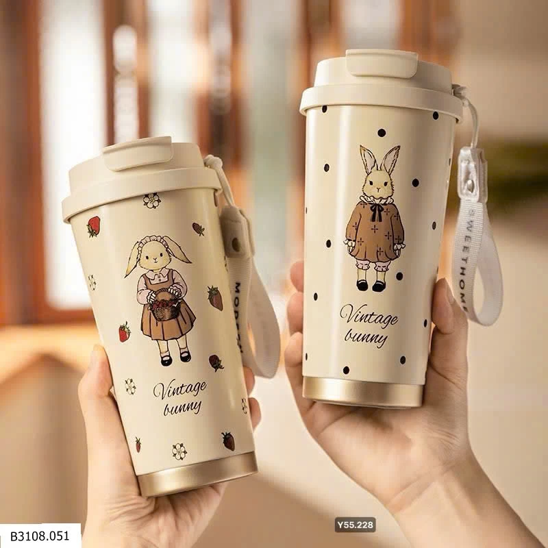 CỐC GIỮ NHIỆT VINTAGE BUNNY   Giá sỉ 105k