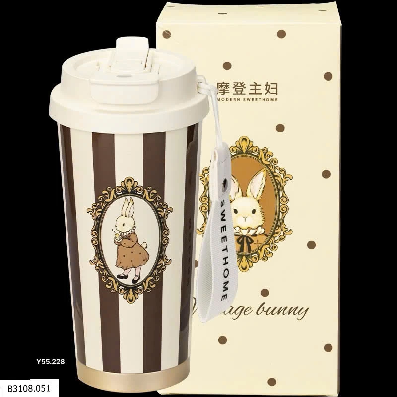 CỐC GIỮ NHIỆT VINTAGE BUNNY   Giá sỉ 105k