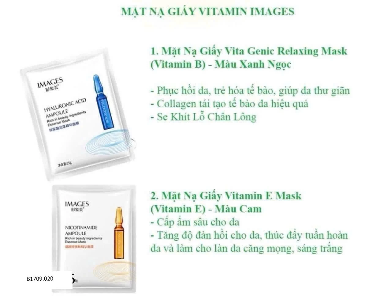 COMBO 30 MIẾNG MẶT NẠ IMAGE SIÊU DƯỠNG AMPOULE  Giá sỉ 80k/ set 30 miếng( no box)