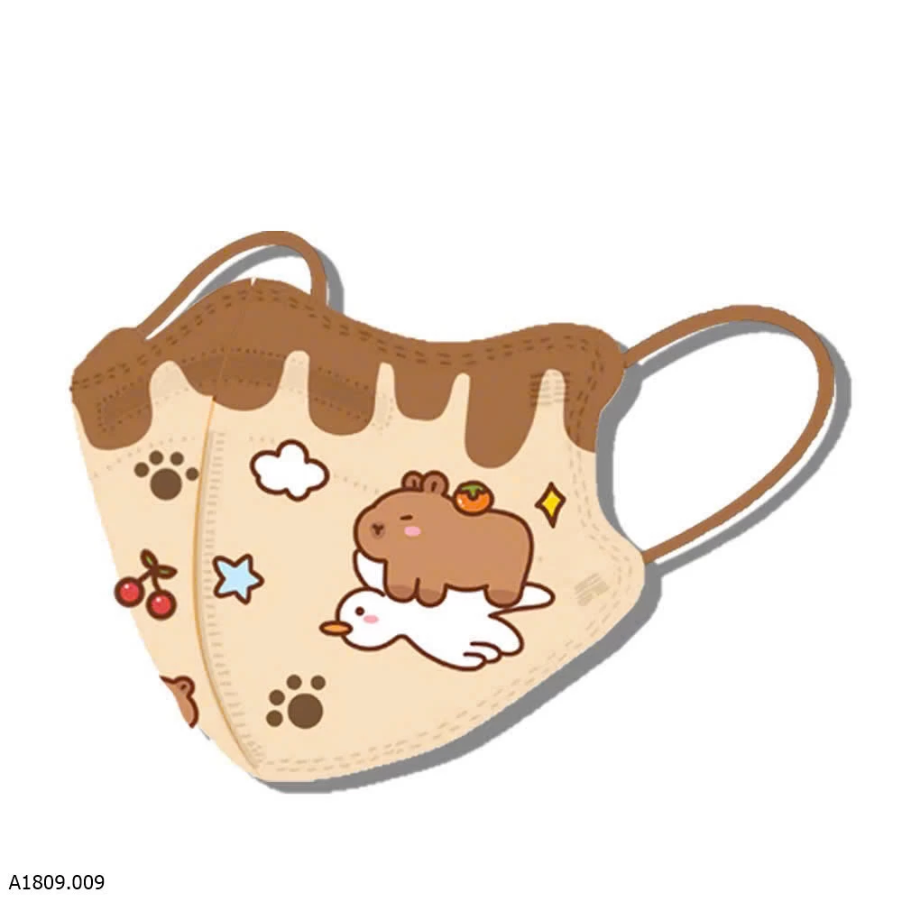 SET 50c KHẨU TRANG BABY THREE VA CAPYBARA CHO BÉ  Giá sỉ 55k/1 set 50c mix hình hoặc 1 mẫu