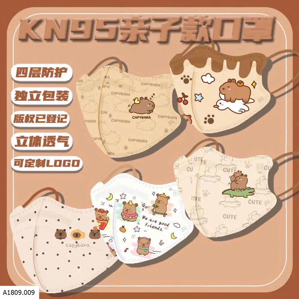 SET 50c KHẨU TRANG BABY THREE VA CAPYBARA CHO BÉ  Giá sỉ 55k/1 set 50c mix hình hoặc 1 mẫu