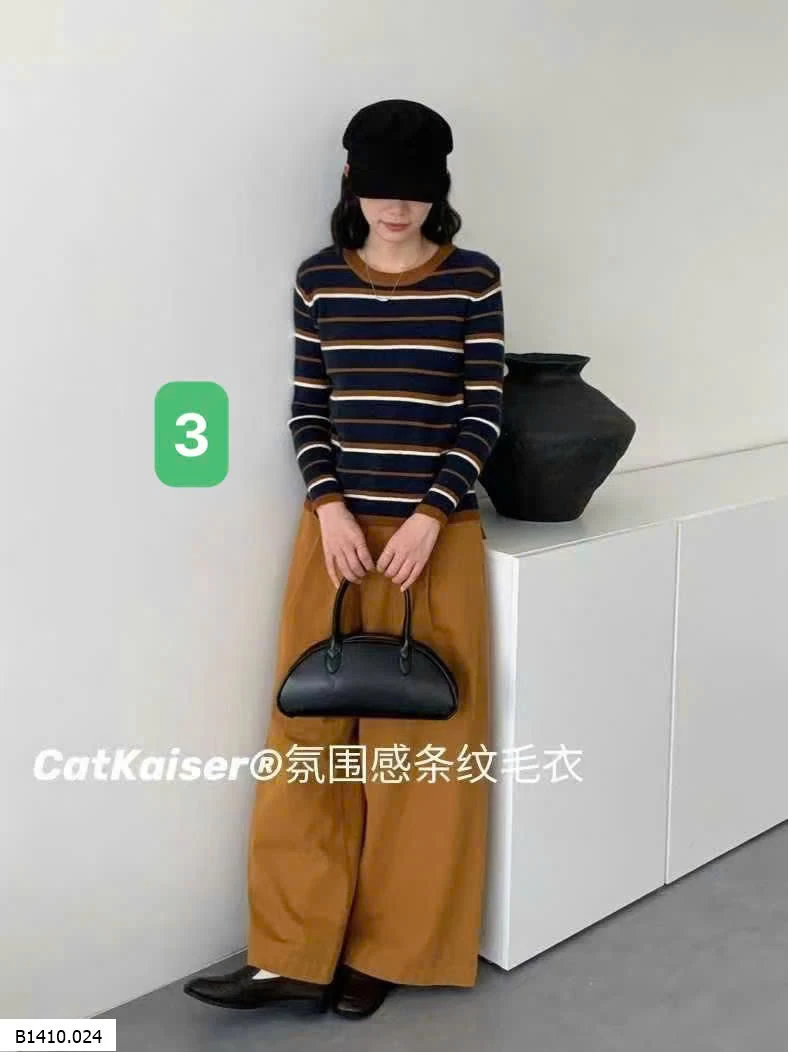 ÁO LEN KẺ CATKAISER NỮ    Giá sỉ 129k