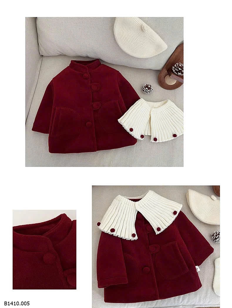ÁO KHOÁC CỔ BÚP BÊ THÁO RỜI BG  Giá sỉ 222k