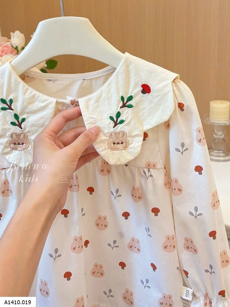 Áo babydoll cổ sen thỏ bg    Giá sỉ 85k