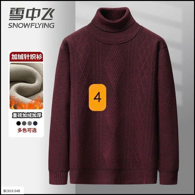 Áo len nam cao cổ lót lông ấm áp  Giá sỉ 170k