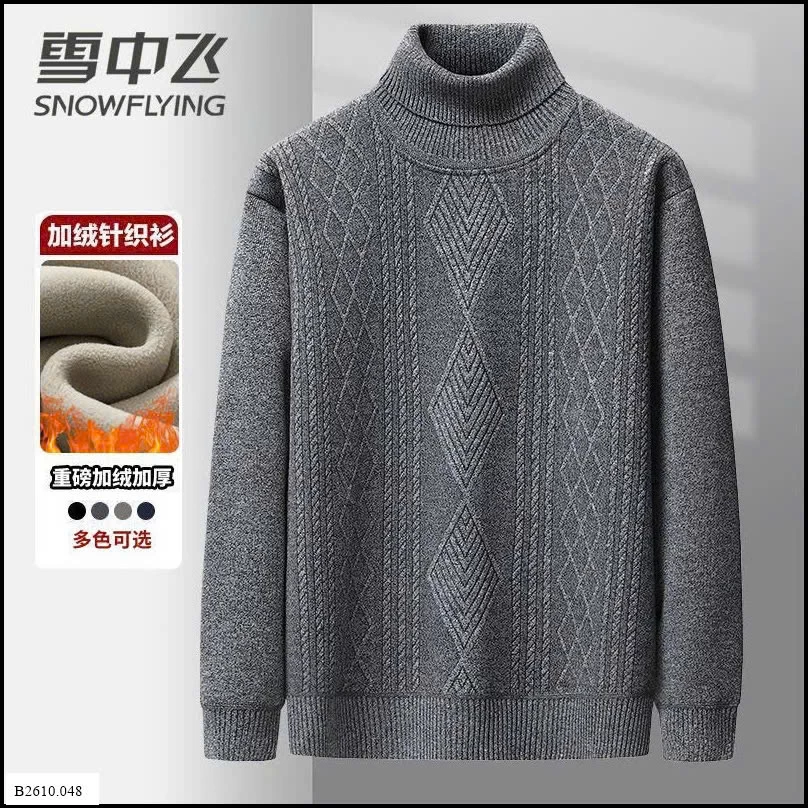 Áo len nam cao cổ lót lông ấm áp  Giá sỉ 170k