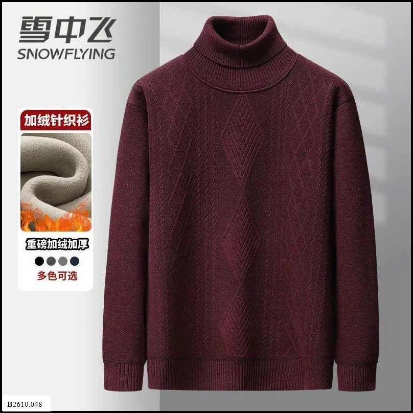 Áo len nam cao cổ lót lông ấm áp  Giá sỉ 170k