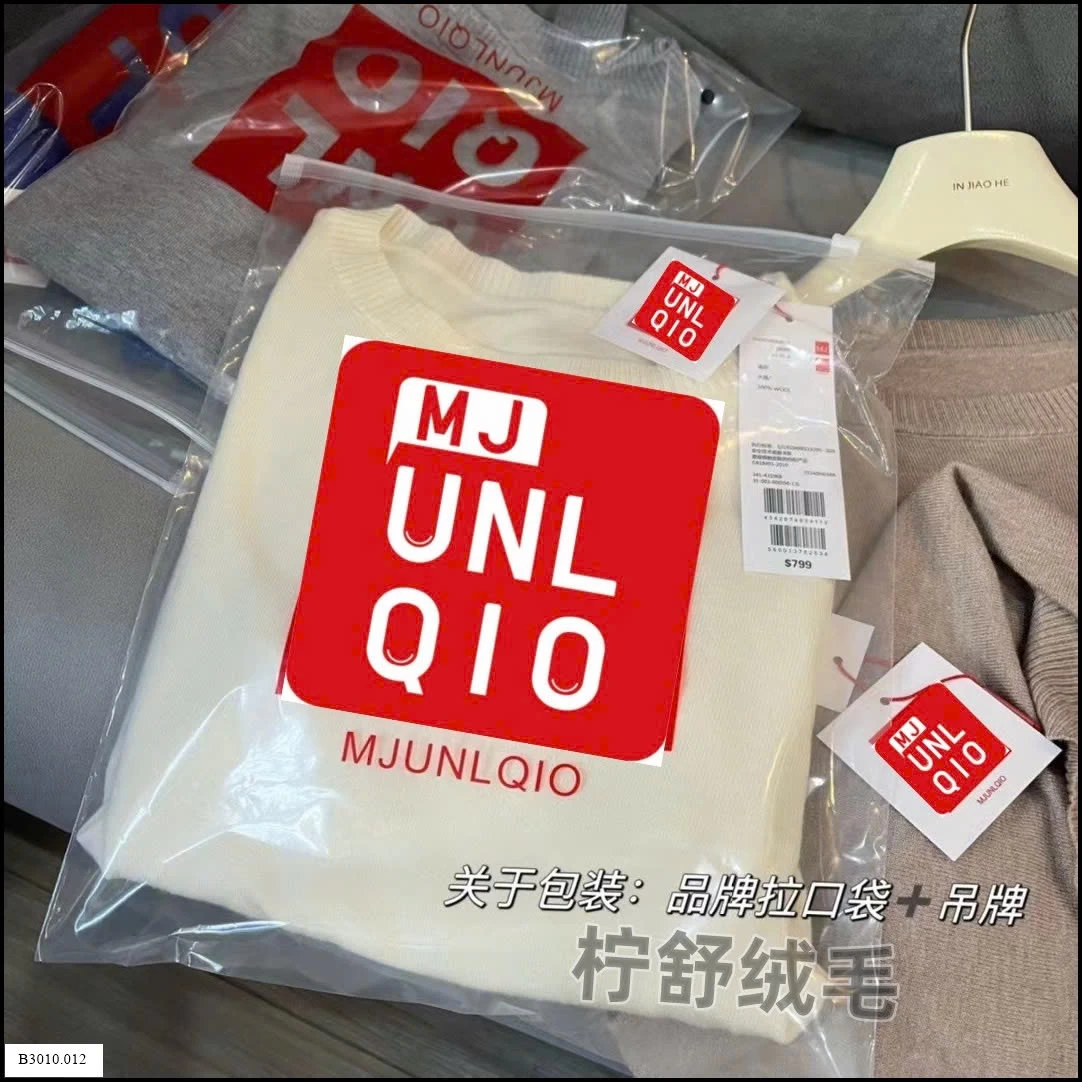 ÁO LEN CỔ TRÒN UNI.QLO NỮ  Giá sỉ 100k