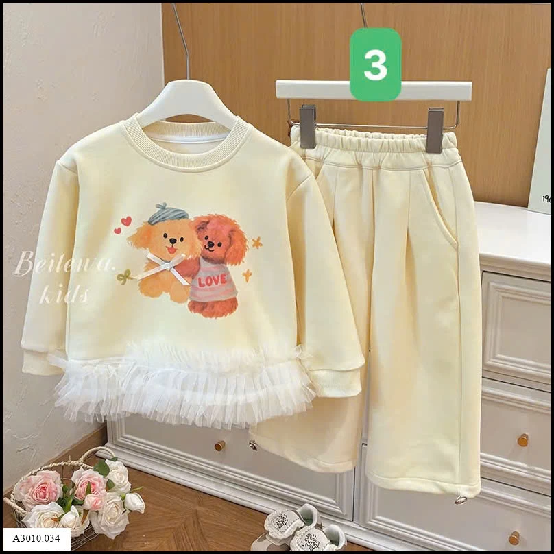 BỘ NỈ XINH BÉ GÁI   Giá sỉ 155ka
